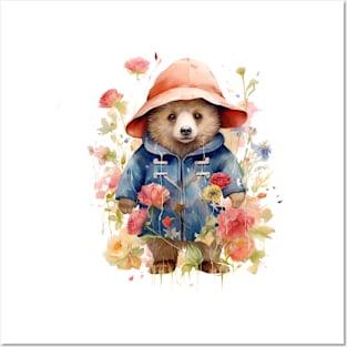 Paddington Bear with Flowers Posters and Art